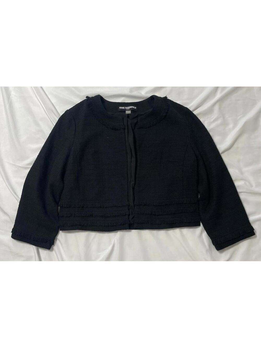 Karl Lagerfeld Paris black Chanel style jacket Size Large - Picture 5 of 6